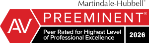 Martindale-Hubbell | AV | Preeminent | Peer Rated For Highest Level of Professional Excellence | 2026